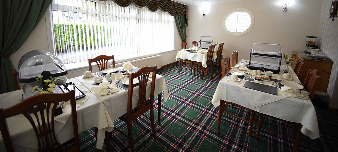 Quiraing House dining room at our Portree bed and breakfast accommodation