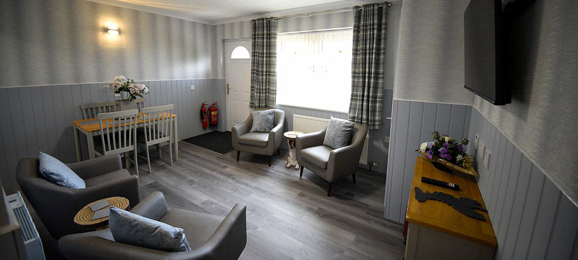 Stay at Quiraing House self catering accommodation in Portree living room