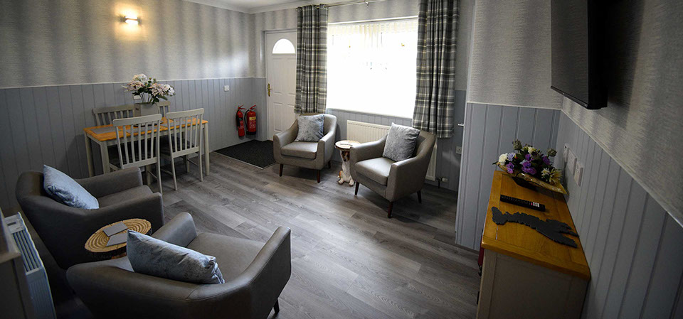 Stay at Quiraing House self catering accommodation in Portree living room