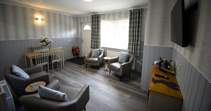 Stay at Quiraing House self catering accommodation in Portree living room