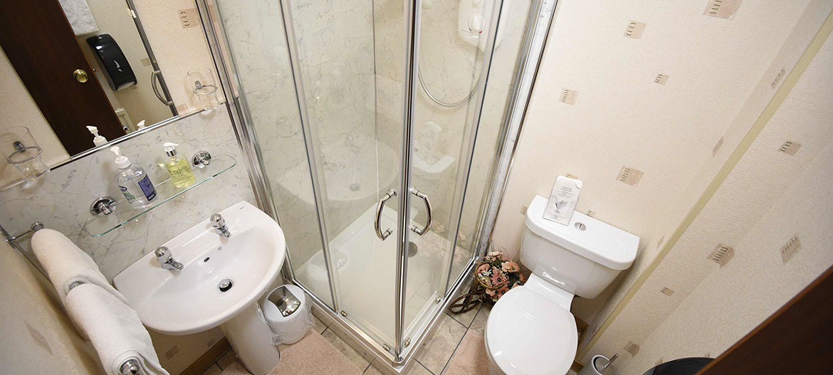 En Suite shower room at Quiraing House bed and breakfast accommodation in Portree